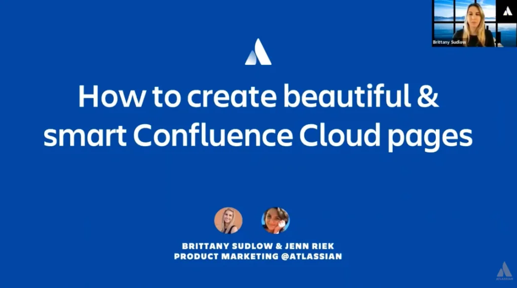 Still from the Confluence Cloud pages webinar